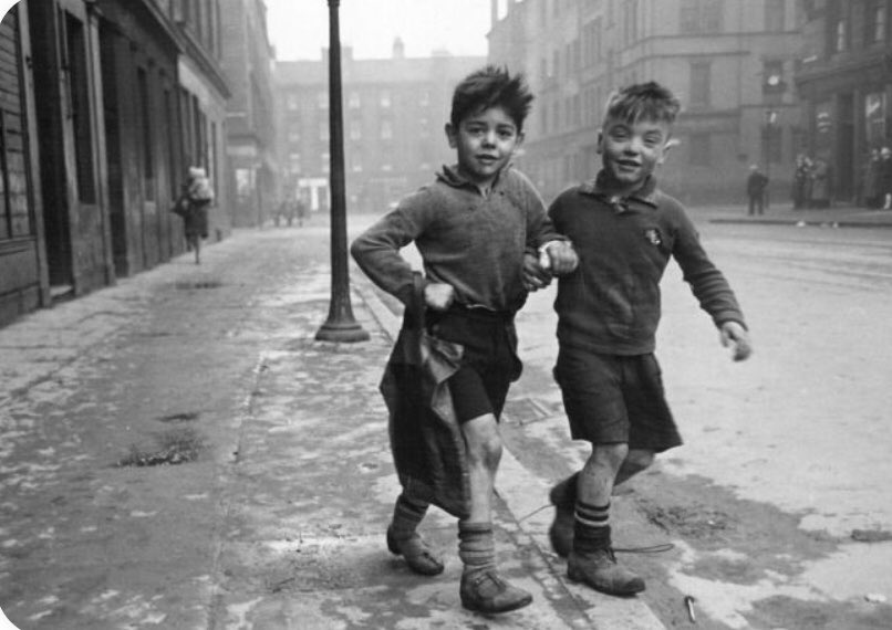 Great when they do this. Bert Hardy tracked down his two famous ‘Glasgow urchins’ stepping off that famous kerb edge in their mature years and rephotographed them in the same position. Saw the newer pic years ago but never since...BH remains my fave reportage photographer.  https://twitter.com/yourwullie/status/1309922148555919360