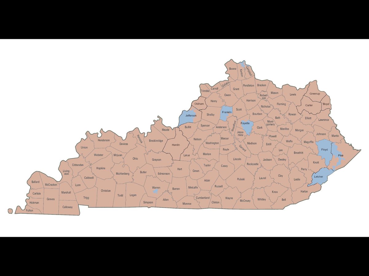KYGOP's tweet photo. You can officially drive from the furthest east most part of Kentucky (Woodman, KY) to furthest west (Hickman, KY) without driving through a single Democrat district. https://t.co/ABlf9E4J7p