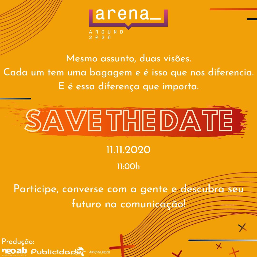 ArenaAround's tweet photo. O segundo dia de palestras contará com a presença de Luíse Hotzel, ex-aluna de publicidade da ETEAB-FAETEC e Pedro Portugal, diretor de criação da 3AW. O evento está marcado para o dia 11.11 às 11h, esperamos vocês lá 😘.
.
.
#ArenaAround2020 #Publicidade #Evento #Marketing https://t.co/dETWVcG2JJ