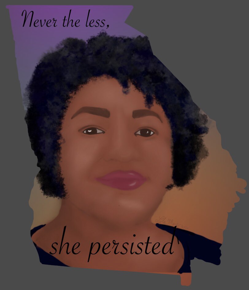 Worked on this all day, first portrait ive done in along time so forgive the imperfections #StacyAbrahams #nevertheless #BlueWave2020 #GeorgiaRising