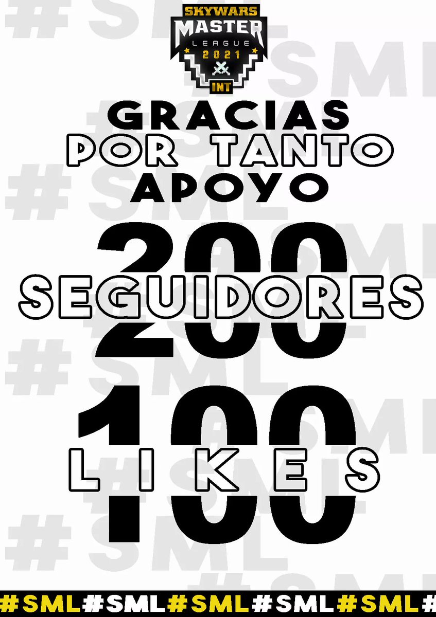SMLOficial's tweet photo. El Equipo de @SMLOficial  Se siente agradecido por todo el apoyo y confianza que tenemos hasta el momento.
Gracias por los +200 followers, +100 favs y +1k reproducciónes. 🎊🏆🤯

- En estos días anunciaremos más cosas nuevas 📢

- Recuerda apoyar a @LudamStudio

RT 🔄 y FAV ❤️ https://t.co/m2Vv97tTdC