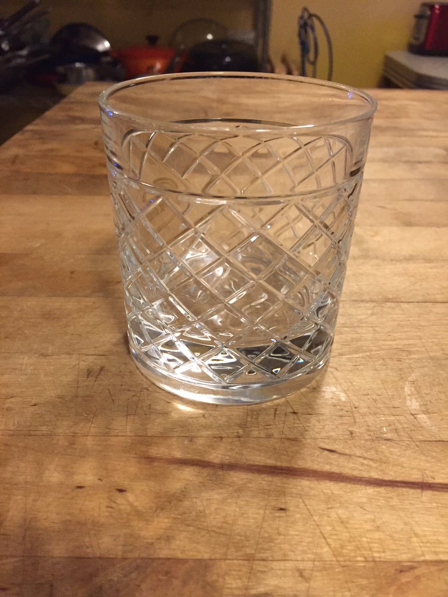 In a fuckin’ glass.