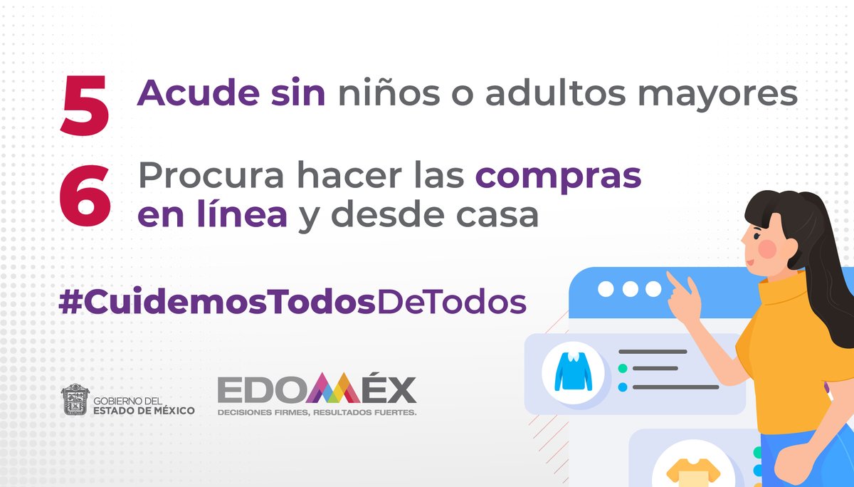 Edomex's tweet photo. #CuidemosTodosDeTodos | Es momento de ser solidarios y responsables, recuerda mantener las medidas preventivas para evitar contagios por #Covid_19mx. Aquí te compartimos algunas recomendaciones, para este Buen fin👇🏼 https://t.co/H6umqH5nCX