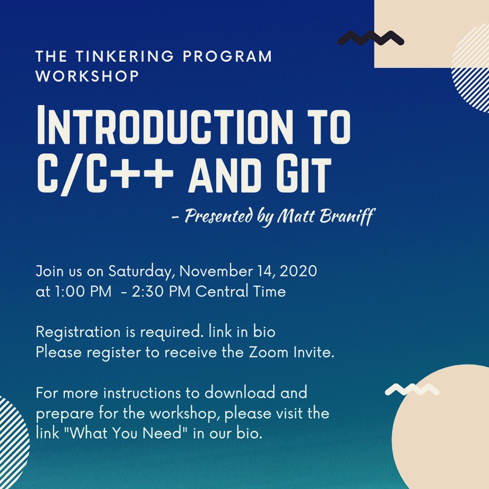 IEEEatUIC's tweet photo. Fun fact: Did you know that C is one of the oldest programming language that is still widely used?
Join us on our virtual workshop on November 14 (Saturday) at 1:00 PM to learn more about the basics of C/ C++ in addition to some useful GitHub features!
Registration is required! https://t.co/MnNA9HOJ0y