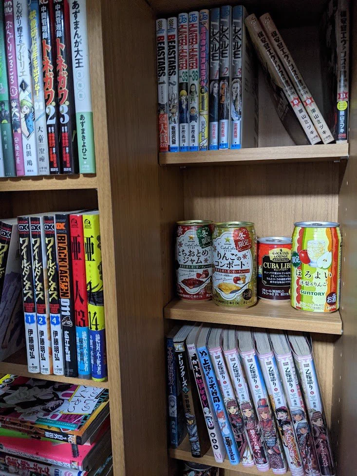 押し入れにスライド式本棚が！とっておきのお酒を隠そうとしたら1年前にも同じことをしていて、期限切れのお酒が出てきた！！