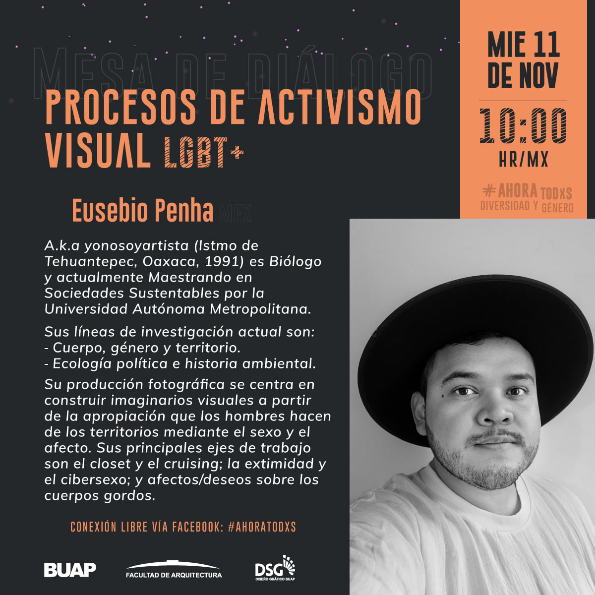 ahoratodxs's tweet photo. ¡Nos emociona presentarte a @yonosoy_artista!🤩Es miembro del colectivo @_inmoral y estará con nosotrxs el próximo miércoles 11 de noviembre a las 10 horas.
Conoce su trabajo en el sitio https://t.co/bRR0l1DSG8 📸👅
#Territorio #CuerposGordos #Cruising https://t.co/UaQircTJEV