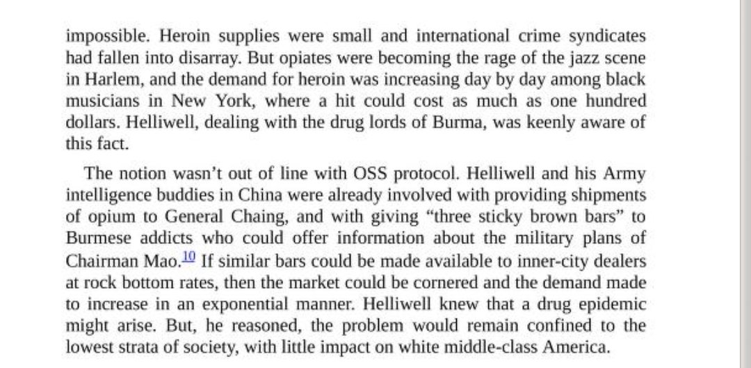 We begin with Paul Helliwell, a high ranking OSS (forerunner to the CIA) official in China in the 1940s, who came up with a world-altering idea... sell heroin stateside (to black people in urban ghettos, mostly) and use the funds for clandestine operations.
