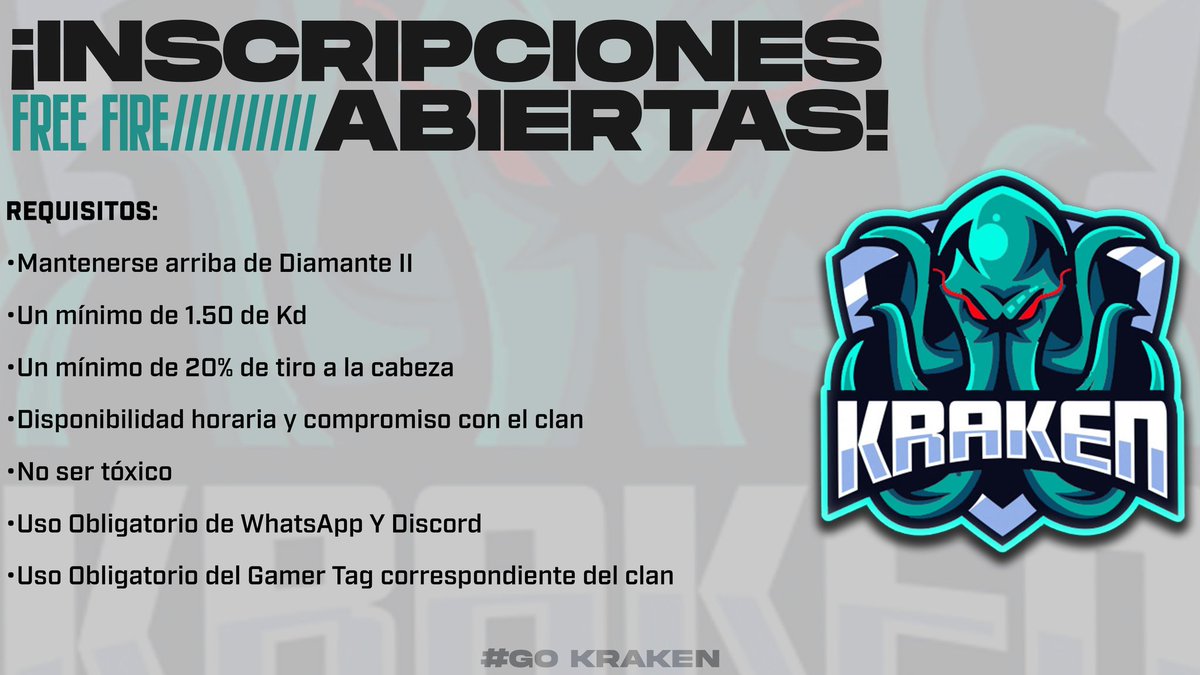 ¡Te esperamos! 

#clan #FreeFire #competitivo