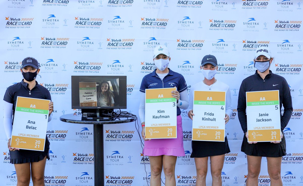 fatifcano's tweet photo. Is this not the most 2020 pic you’ve ever seen? 

Got to @zoom_us into the @ROAD2LPGA card ceremony! Congrats ladies, we did it! 

#workingfromhome https://t.co/3bW4vyGtKN