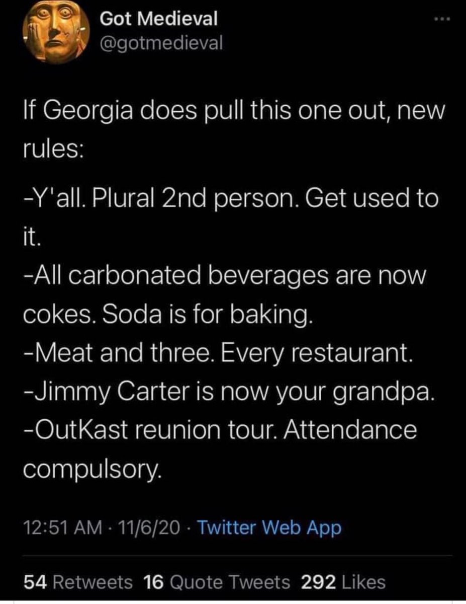 MeredithVS's tweet photo. Where is my Coke?! (Not you @DonaldJTrumpJr , you just keep the entire country of Colombia in your sinuses.) #Georgia #georgiaflipsblue #bidenharis2020 https://t.co/S0S5k1RrEi