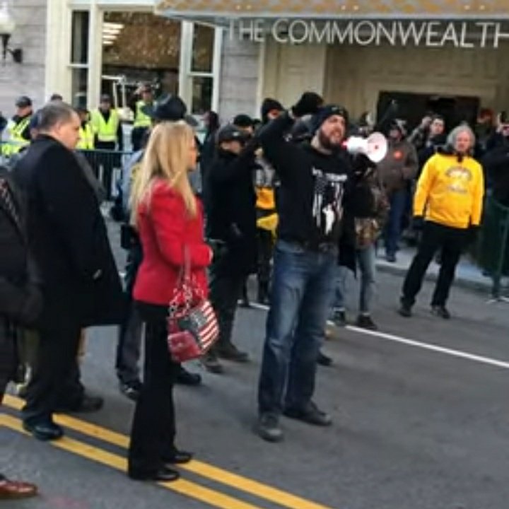 Here is Virginia State Senator at the VCDL gun rally with Joshua Macias on January 20th. You can also see she is with Proud Boys like Enrique Tarrio, Jay Thaxton, Jeremy Bertino, and Bill Whicker. All within a fenced in area with police protection. 