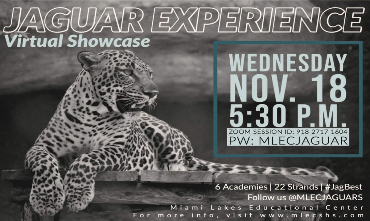 A committed staff and exemplary students drive our #jagbest to shine. Join us Nov. 18 at 5:30 p.m. for our virtual showcase and more information on how to join our family of excellence.  Visit our website at MLECSHS.COM and apply TODAY. @miamimagnetschools <a href="/MDCPS/">Miami-Dade Schools</a>