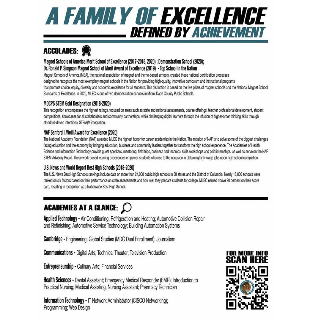 MLECJaguars's tweet photo. A committed staff and exemplary students drive our #jagbest to shine. Join us Nov. 18 at 5:30 p.m. for our virtual showcase and more information on how to join our family of excellence.  Visit our website at https://t.co/iKMyvGsyTB and apply TODAY. @miamimagnetschools @MDCPS https://t.co/z1cxjuhiaz