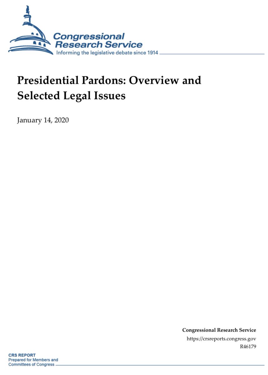 For folks interested in a President's pardon powers, the Congressional Research Service issued an updated overview earlier this year that is quite goodYou can read it here:  https://crsreports.congress.gov/product/pdf/R/R46179