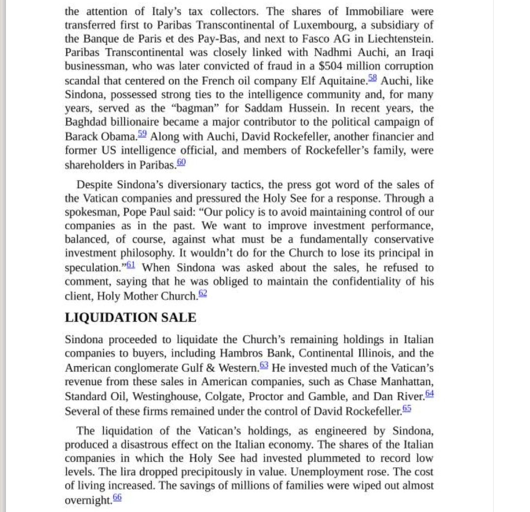 The Italian economy, and the life savings of many Italian civilians, soared and plummeted with the Vatican's holdings and various financial decisions. This, despite little or no state oversight of the transactions. An incredibly dysfunctional arrangement: