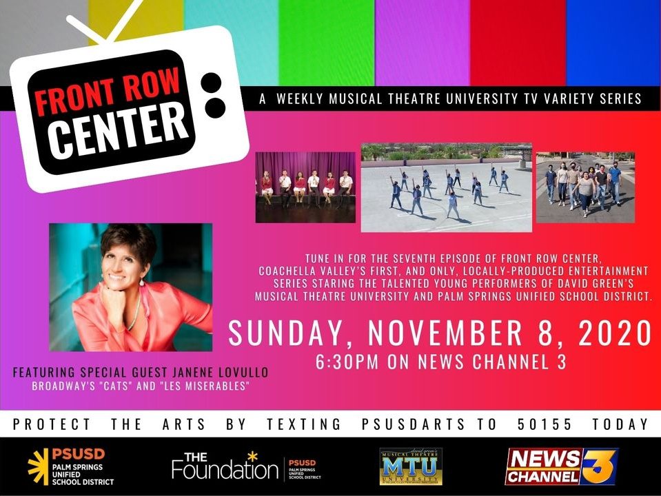 LuluPalmSprings's tweet photo. This Sunday's special guest during FRONT ROW CENTER on @KESQ News Channel 3 is Janene Lovullo, the talented actress from Broadway's "Cats" and "Les Miserables". Tune in at 6:30pm!
#FrontRowCenter #FrontRowCenter2020 #entertainment #acting #PalmSprings #PSUSD #MTU #LULU https://t.co/rH0YyfFEyQ