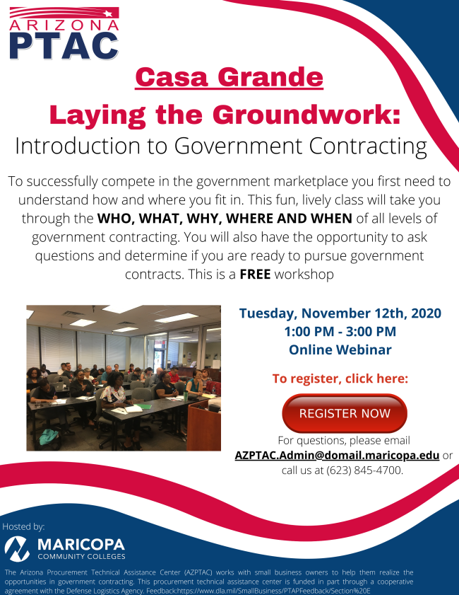 Casa Grande: Register for our upcoming Laying the Groundwork workshop on Nov. 12. conta.cc/2JL5gYX