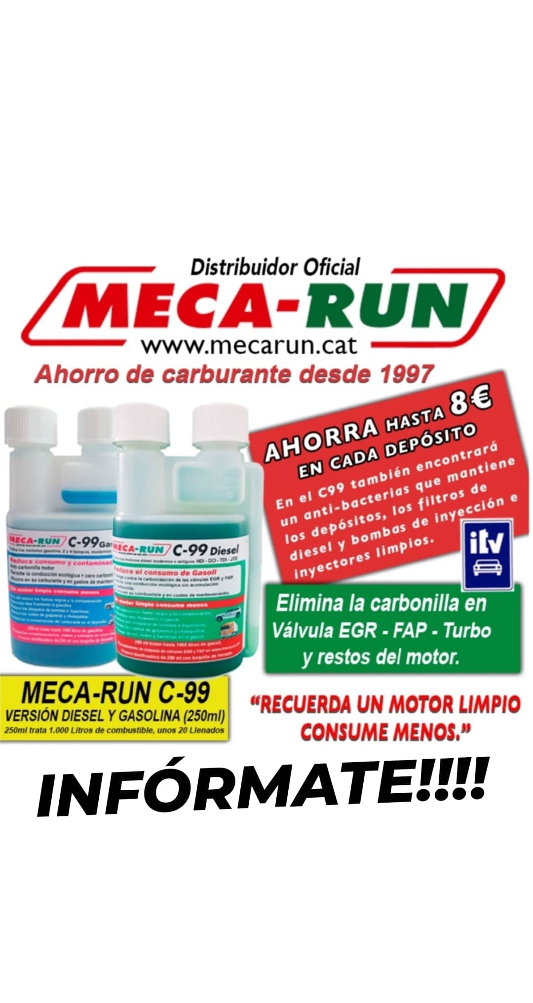 Pack Limpieza Carbonilla Diesel Gasolina 1 LITRO - Eco Carburante Motor