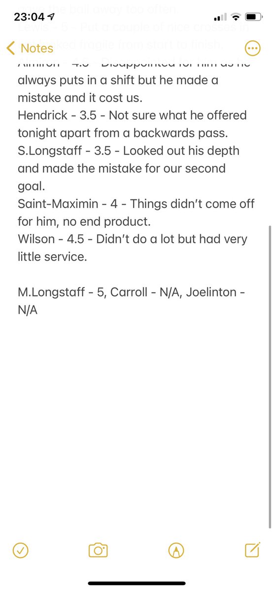 Local_Hero9's tweet photo. Struggling to think of a performance that was less inspiring for #NUFC. Here are my player rating for #SOUNEW https://t.co/2K2kv7sm9t