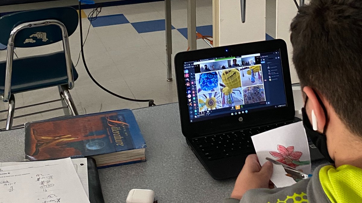 LudlowPublicSch's tweet photo. @PaulRBairdMS 8th gr Portuguese students in Professora Cristina Jorge's class participated in a virtual visit to the @maamboston to view Joana Vasconcelos’ exhibition, Vasconcelo is a Portuguese artist known for her large-scale sculptures. #WeAreBaird #portugueseclass https://t.co/vUw5KWSYpY