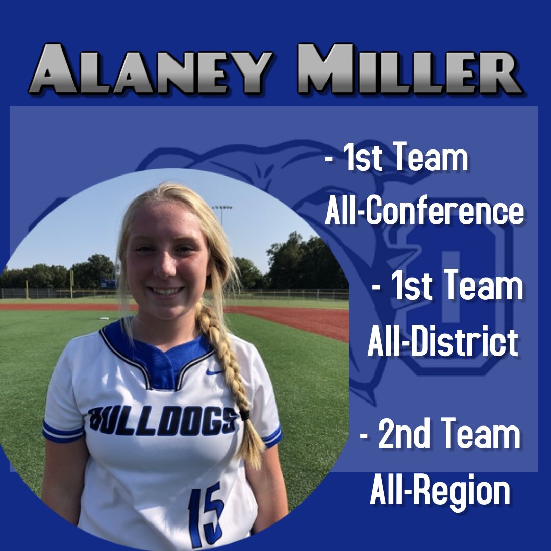 schssoftball15's tweet photo. Congratulations to sophomore catcher, Alaney Miller, on her accomplishments this season including 1st Team All-District, 2nd Team All-Region, and 1st Team All-Conference! https://t.co/vcgoPeB67R