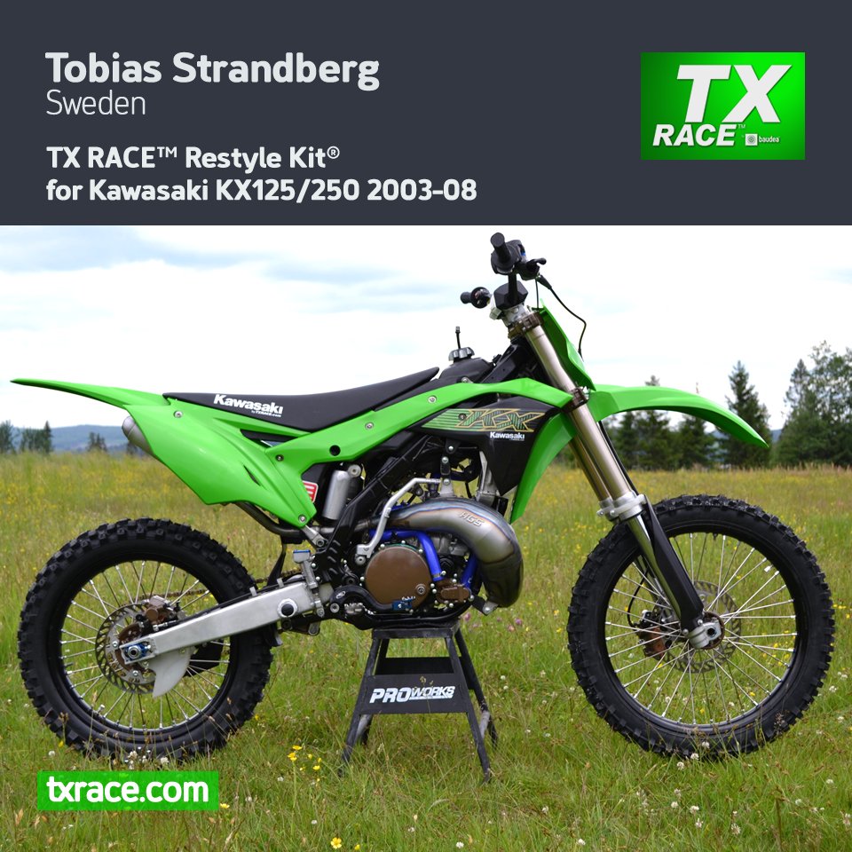 TX RACE™ on Twitter: "Tobias Strandberg (Sweden) - TX RACE™ Kit® 🔥🔥 for Kawasaki KX125/250 2003-2008 #txrace #txracekit #restyle # restyling #conversion #kawasaki #kawa #kx #kx250 #twostroketuesday #mx #motocross Order now