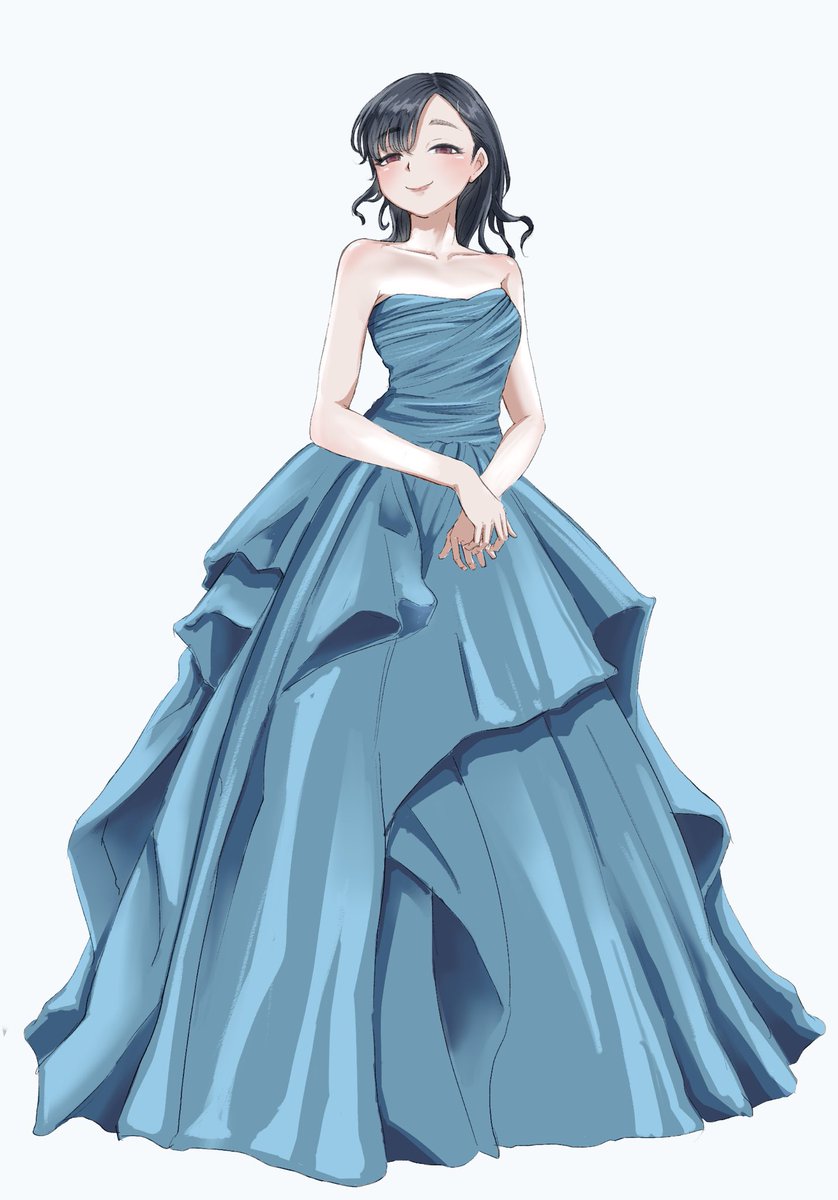ウエディングドレス4 ブルー 絵描きさんと繋がりたい イラスト 宮澤色葉のイラスト ウエディングドレス4 ブルー 絵描きさんと繋がりたい イラスト 宮澤色葉のイラスト