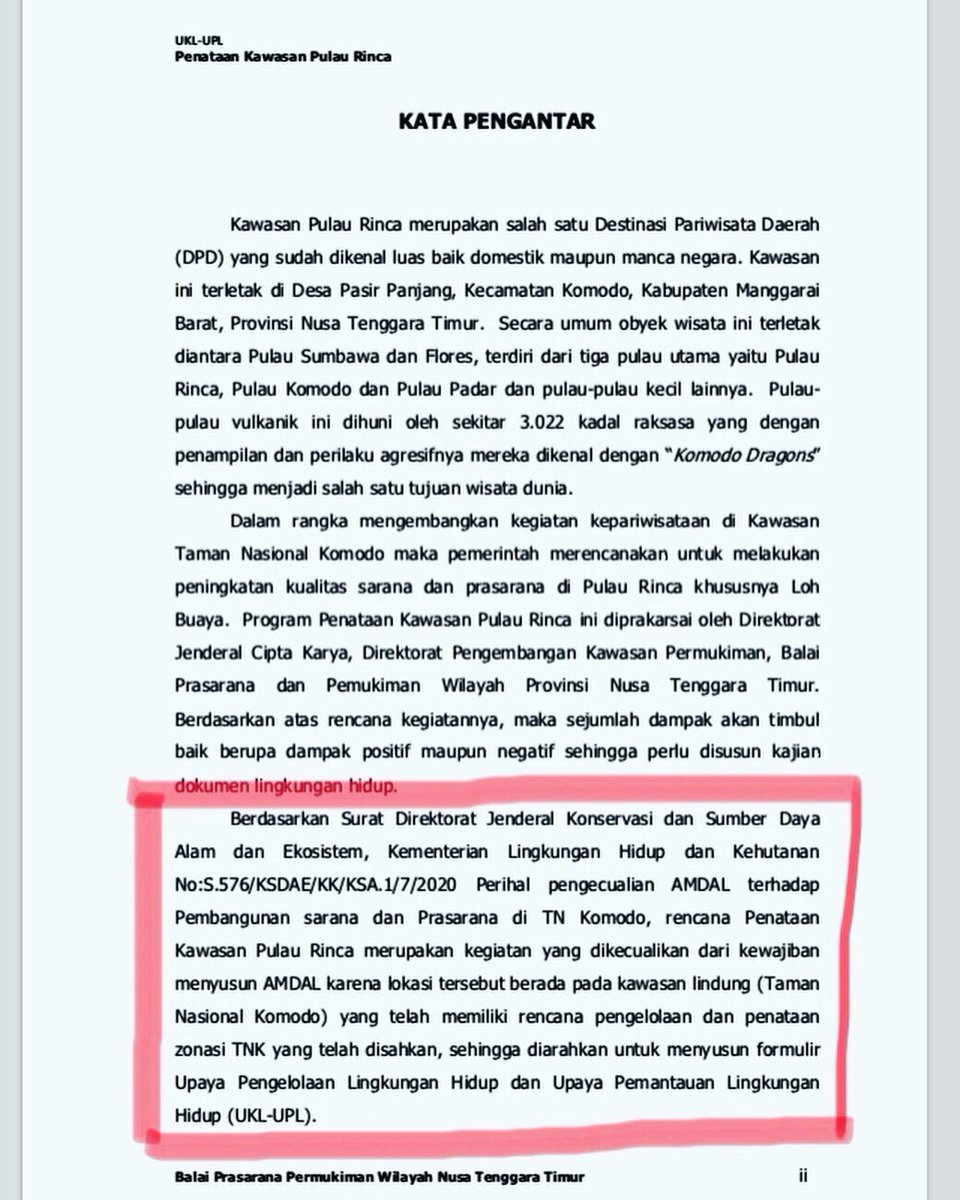 ((Breaking News))Ternyata pembangunan sarana dan prasarana wisata di Taman Nasional Komodo “dikecualikan dari kewajiban AMDAL”.

Baca keputusan dan alasan Pemerintah di dokumen2 ini.

Mari kita cermati. 
#SaveKomodo
#SaveKomodoNow
#TamanNasionalKomodoDalamPerlindunganRakyat