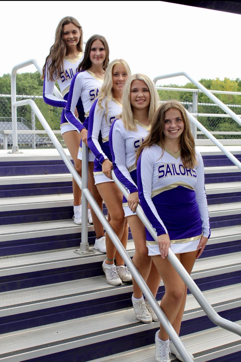 Congratulations to our 5 fabulous Seniors! We love you and will miss seeing you shine under the Friday night lights! 💜✨ Once a Sailor, always a Sailor! ⚓️