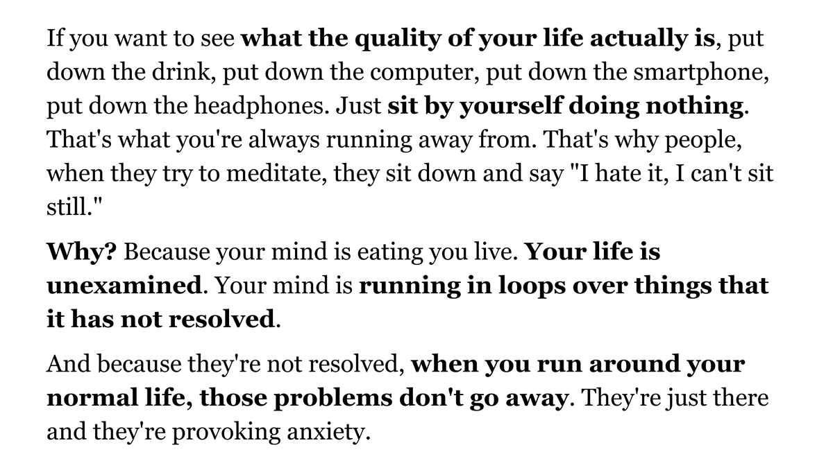 I first got the idea after listening to Tim Ferriss' latest interview with  @naval.He talks about how unexamined lives are the cause of most people's anxiety.