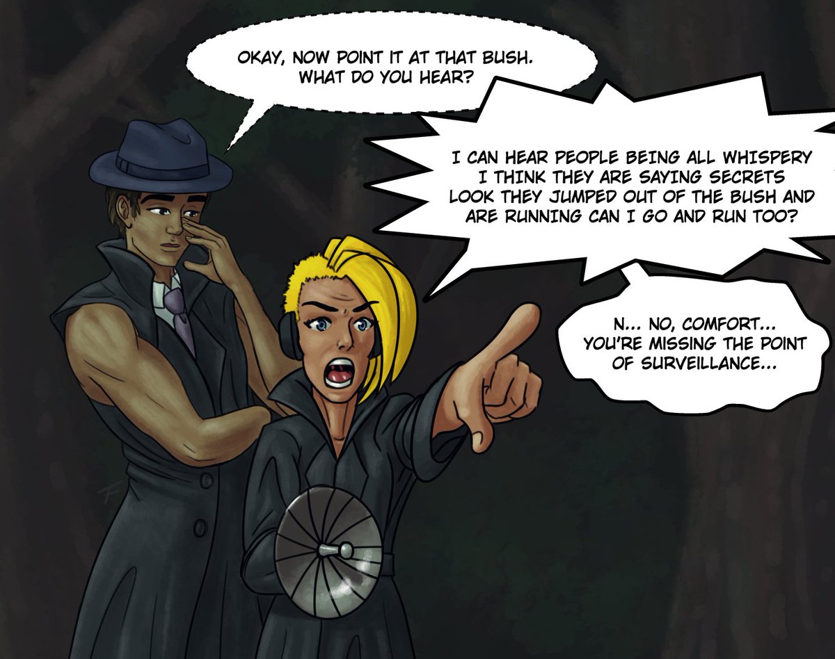 I was commissioned to make this little comic about Alexandria Rosales attempting to teach Comfort Septemberish how to be a spy. You can imagine how that went...
#blaseball