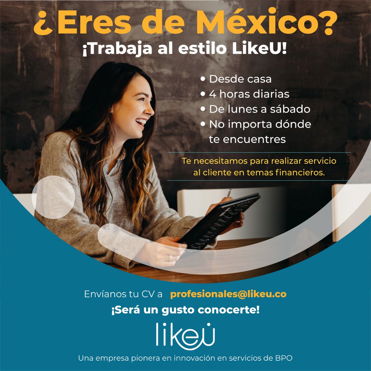 LikeUcolombia's tweet photo. Trabaja desde casa, 4 horas diarias, realizando asesoría financiera con el mejor equipo de trabajo. ¡Y si no eres tu, comparte a tus amigos! 

#TrabajoSiHay #trabajoenmexico #mexico #mexicanos #trabajomexico #teletrabajo #trabajoremoto #partime #trabajodesdecasa #ciudaddemexico https://t.co/xM8YSbFAU7