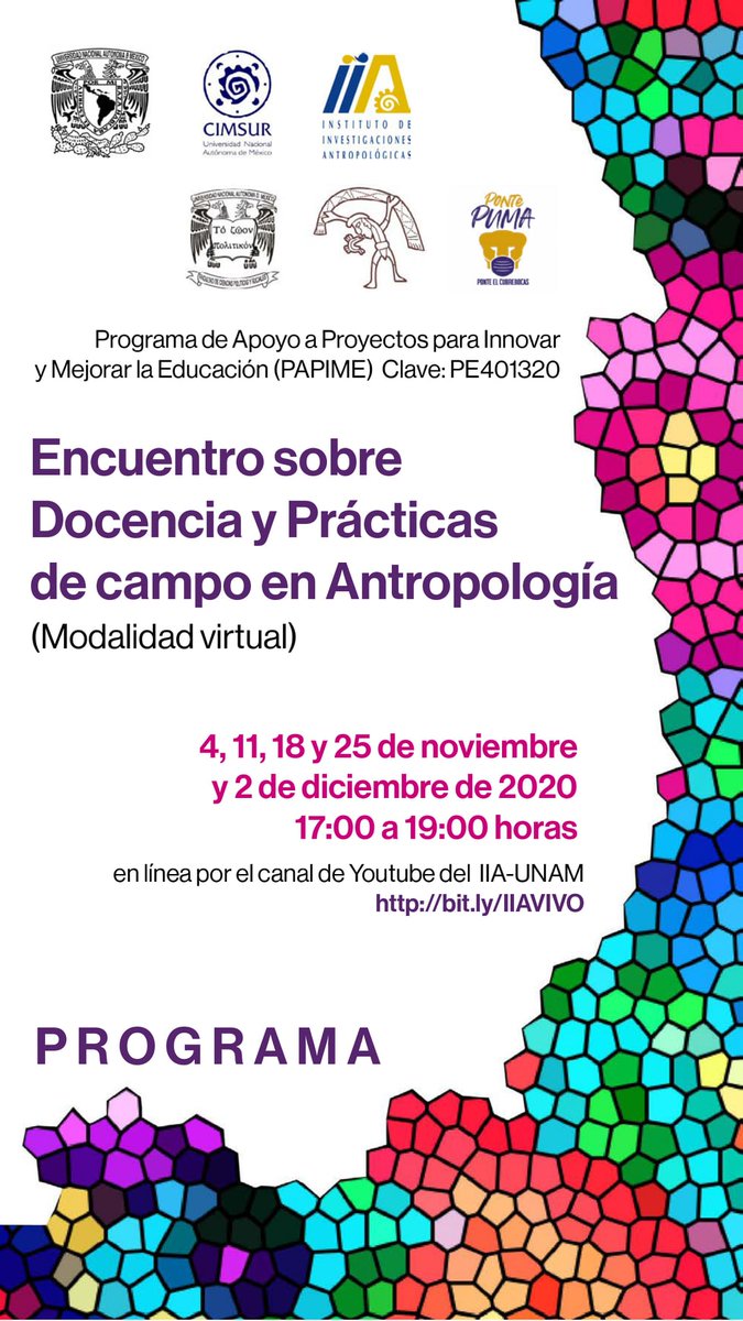 UNAM_FCPyS's tweet photo. Encuentro sobre Docencia y Prácticas de campo en Antropología

Transmisión por: https://t.co/joCjYgRLwA

II #CIMSUR #IIA #CEA #FCPyS #UNAM https://t.co/MwBKl19EzJ