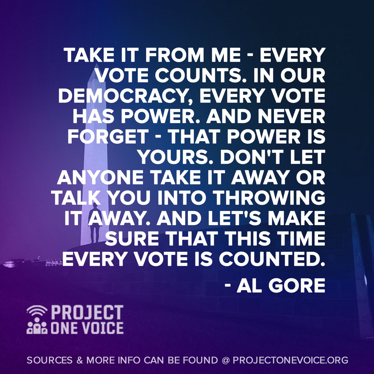 project_1voice's tweet photo. #Election2020results #SaveOurDemocracy #FridayFeeling #quotesoftheday #quote #AlGore https://t.co/DQc0oFGfgQ