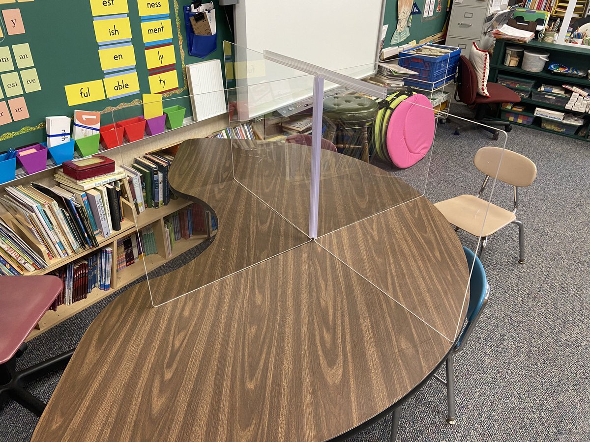 MrFlexon's tweet photo. Small group instruction (3 learners) coming soon @HTWPSchoolsNJ ! Huge shout out to our custodial juggernauts for getting a table, chairs, and constructed barrier in our classrooms! #Explore4More https://t.co/QV32crGJej