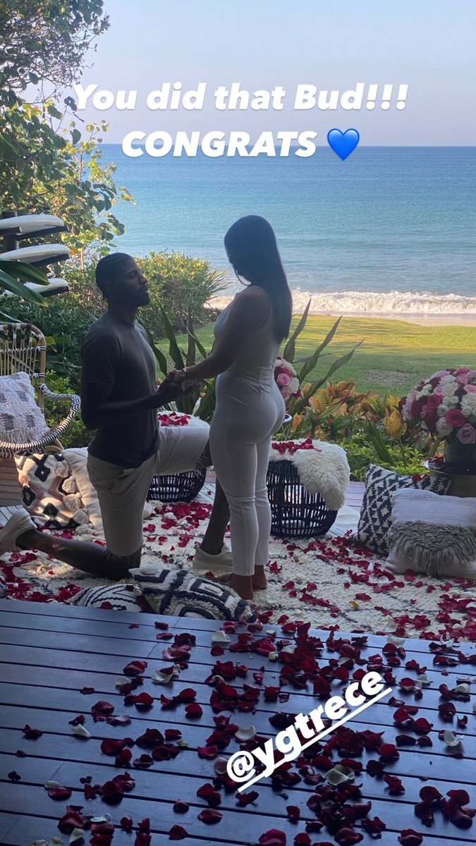 BleacherReport's tweet photo. Paul George and his girlfriend, Daniela, just got engaged 💍

(via itsmeyt_/IG) https://t.co/2guNlyY7Ah