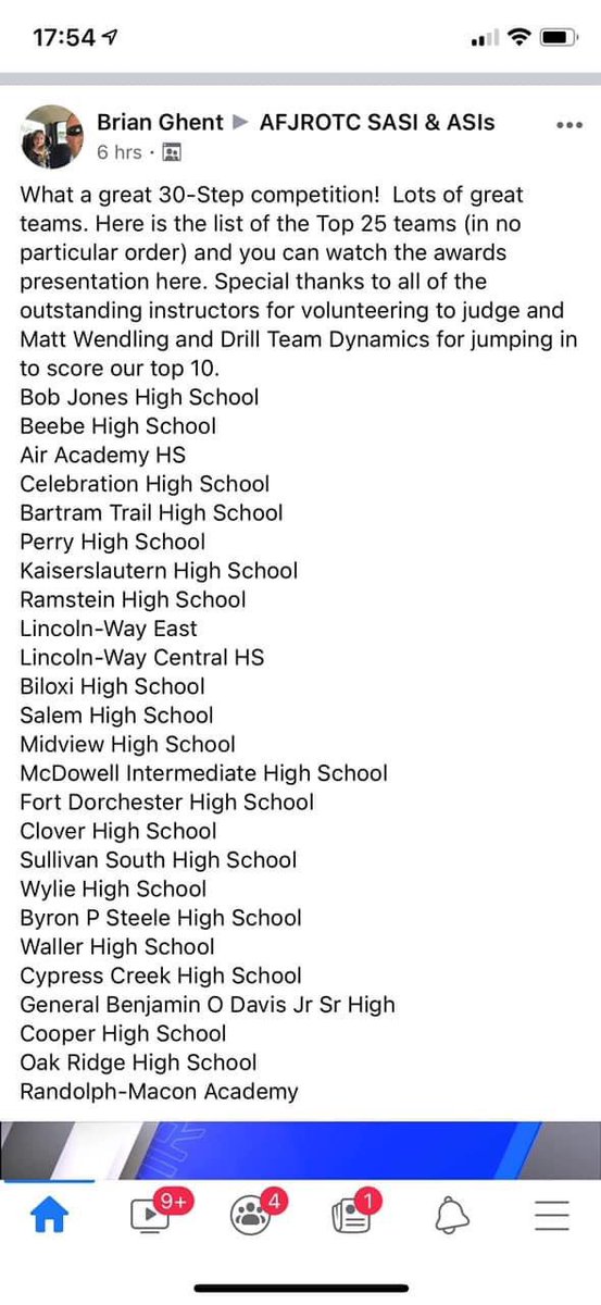 Oh041's tweet photo. So proud of our Drill Team! We competed in an AFJROTC Wide Virtual Drill Competition...we placed #13 out of 168 Schools. Way to go Cadets 😍🇺🇸  #OH-041 https://t.co/9G2XlneDZL