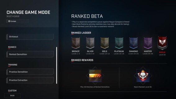 RogueDaily's tweet image. RANKED IS OFFCIALLY LIVE IN #RogueCompany