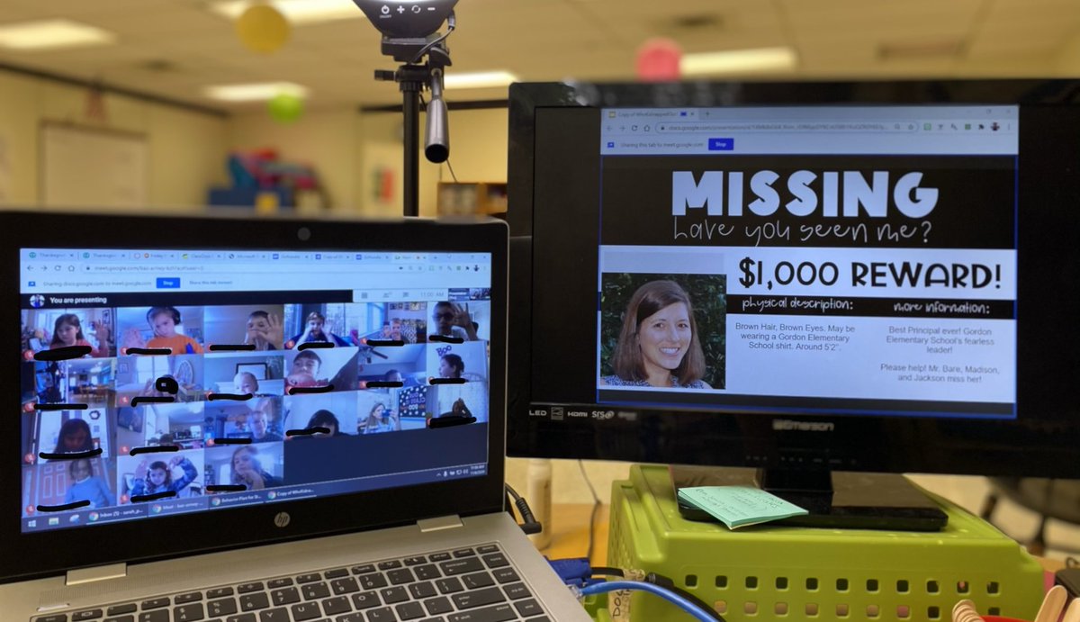 giftedsparkler's tweet photo. What do you do when you come to class only to find out your principal has been kidnapped? You use what you know about drawing conclusions to crack the case and find her! #soproudofthem! #studentdetectives #virtuallearningfun #gordonpatriotpride #oneCCPS https://t.co/KoABa2vXcl