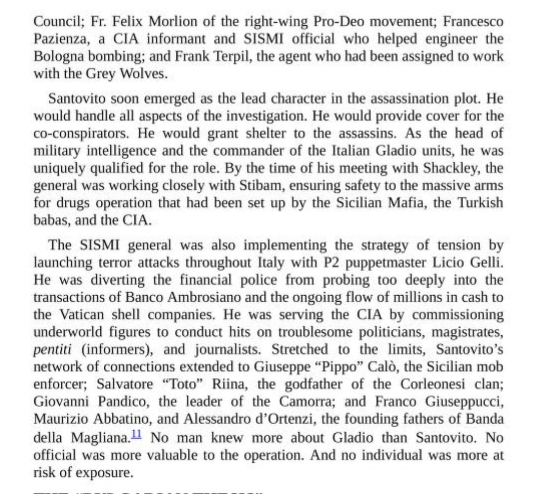 The chief planners of the hit on JPII: Ted Shackley (CIA), de Marenches (French secret service), and General Santovito (Italian Military Intelligence)