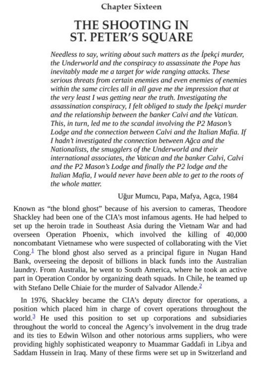 The chief planners of the hit on JPII: Ted Shackley (CIA), de Marenches (French secret service), and General Santovito (Italian Military Intelligence)