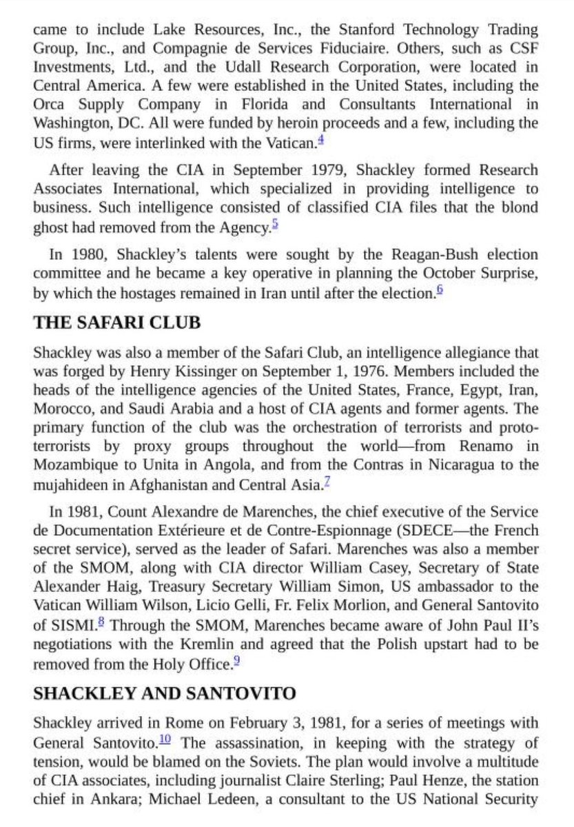 The chief planners of the hit on JPII: Ted Shackley (CIA), de Marenches (French secret service), and General Santovito (Italian Military Intelligence)