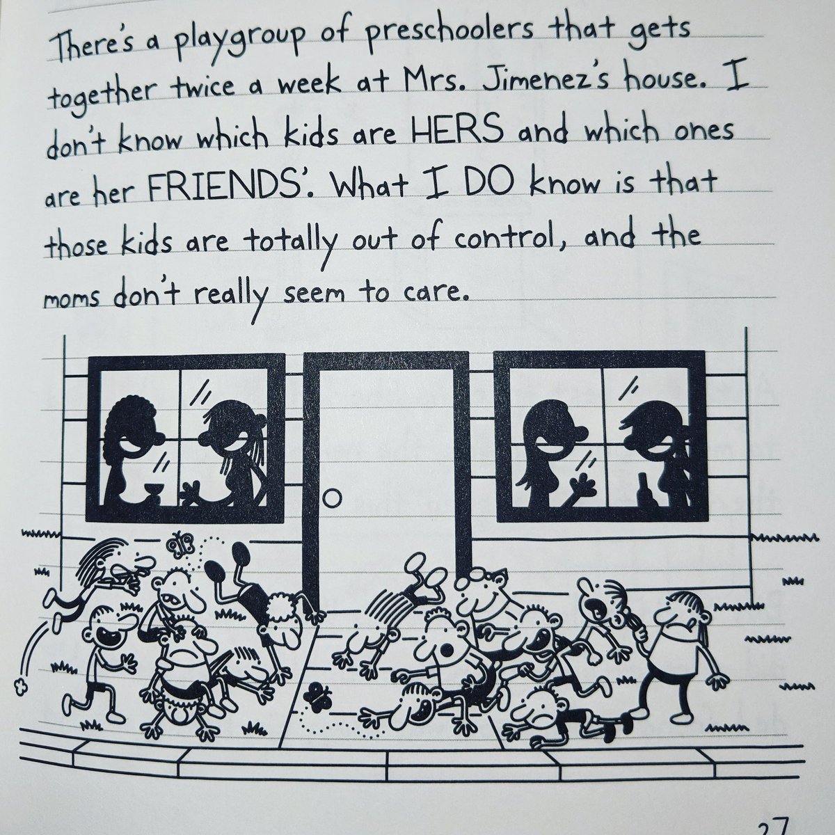 ReadwithAlisha's tweet photo. Today's book snap courtesy of Diary of a Wimpy Kid 😂😂 #momstimeout #jeffkineyknowswhatsup #diaryofawimpykid #childrenslit https://t.co/OrQP1fBwc0