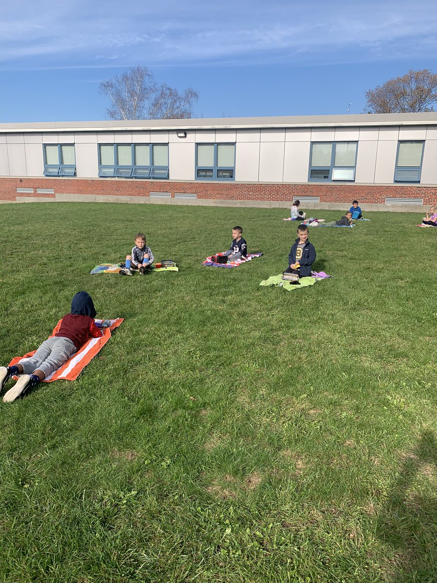 Enjoyed the nice weather with snack outside today!