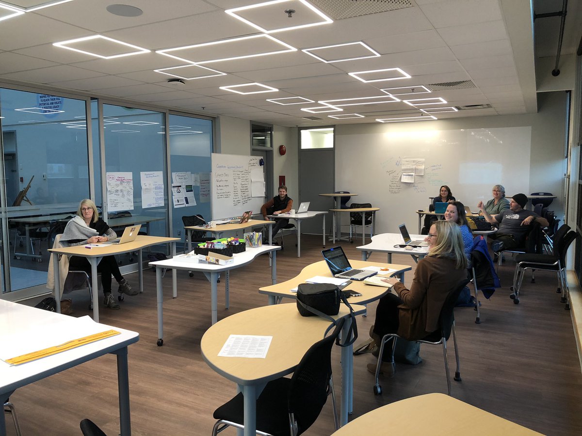 Kozman71's tweet photo. Love the commitment and dedication of our @SD35CareerEd teachers! Teachers and Department Heads from our Assessment Working Group tackling career Ed assessment and developing assessment rubrics for Capstone late on a Friday afternoon! @LangleySchools @DawneTomlinson @GollubAaron https://t.co/TZ0HeI6Xxg