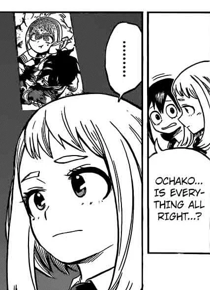 Manga ch.163: Uraraka's determination and Kirishima listens to Ochako's words. 
