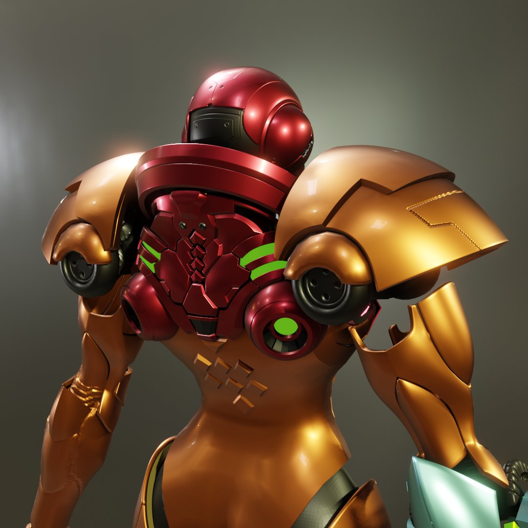 Working on the upper back area! #samus #metroid #3dmodeling #fanart #nintendo