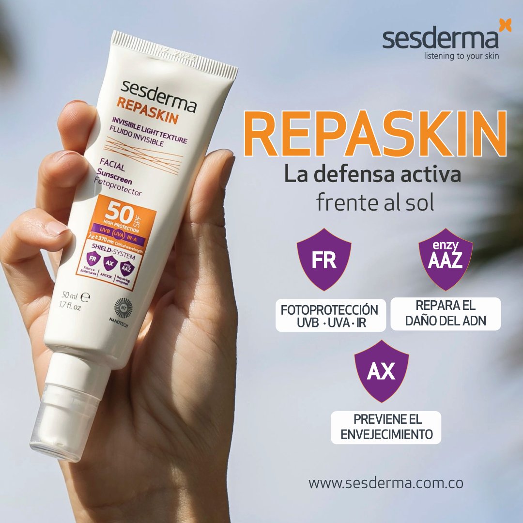 SesdermaCol's tweet photo. ¡Gracias a todos los que confían en #REPASKIN para proteger su piel del sol! ☀ además de proteger con sus 3 escudos, también ayuda a reparar el daño solar gracias a su exclusiva tecnología SHIELD SYSTEM con filtros químicos y físicos, potentes antioxidantes y enzimas reparadoras https://t.co/M9OzZXhijY