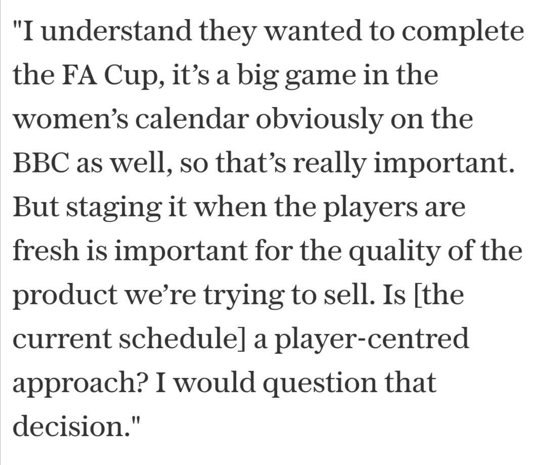 My manager is out here doing God's work on behalf of the women's game, but of course, we should talk about how women's football doesn't need rivalries.  #MUWomen