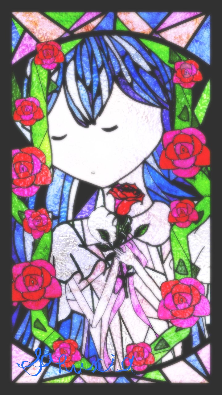 月野夏夜 イラスト好きな人と繋がりたい ステンドグラス風イラストやっと出来ました 案外簡単でした T Co Mw26dhd7lz Twitter